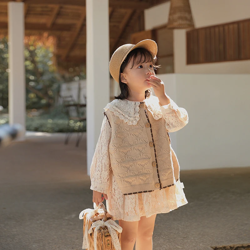 Новинка 2020 весенне-осеннее платье для маленьких девочек детское кружевное