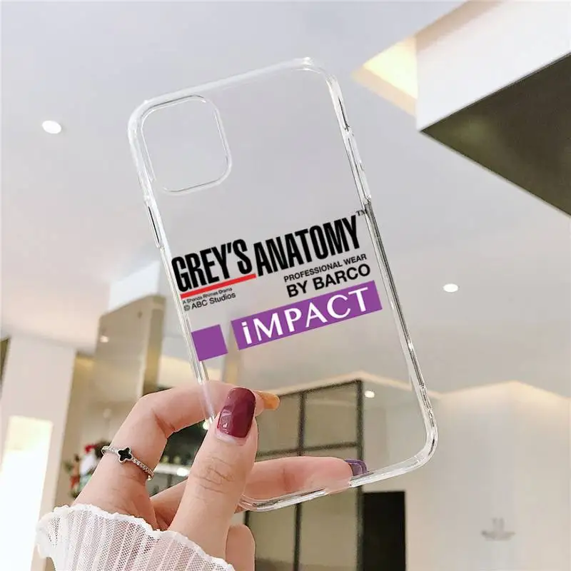 

Grey's anatomy Phone Case Transparent soft For iphone 5 5s 5c se 6 6s 7 8 11 12 plus mini x xs xr pro max