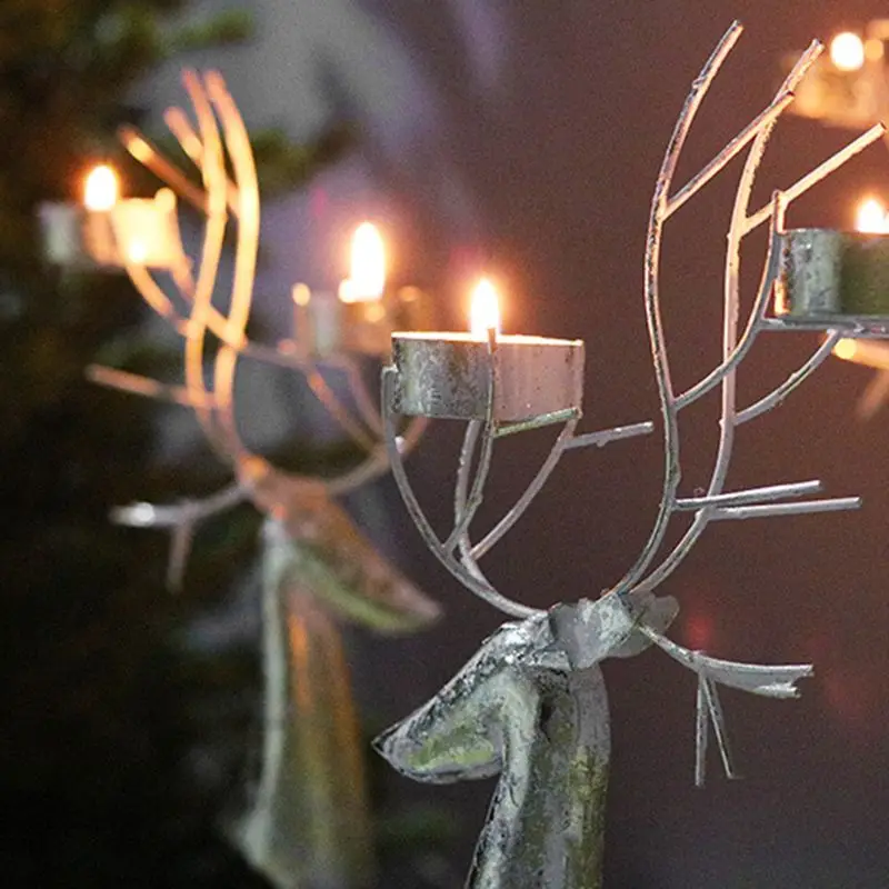 Творческий Рождественский олень чайный светильник подсвечник центральный