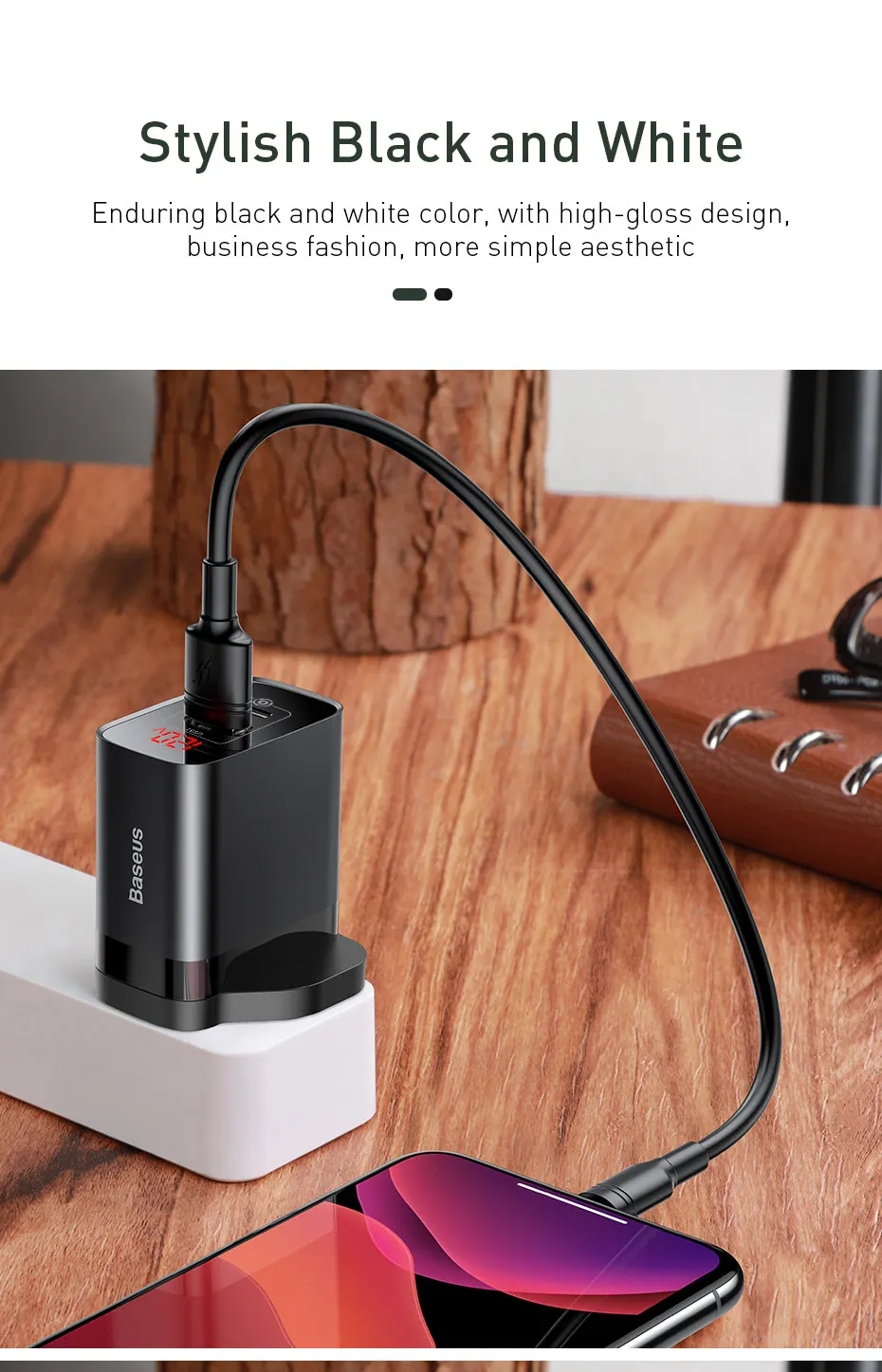 Baseus светодиодный дисплей USB зарядное устройство для мобильного телефона адаптер питания для iPhone samsung xiaomi настенная Быстрая зарядка розетка Великобритания вилка универсальная