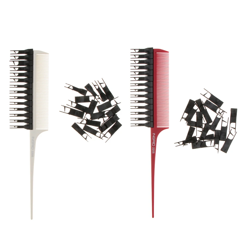 

Weaving Foiling Sectioning Highlighting Comb Hair Coloring Dyeing Hook Kit Hair Weaveing Comb Hair Cutting Combs for Salon
