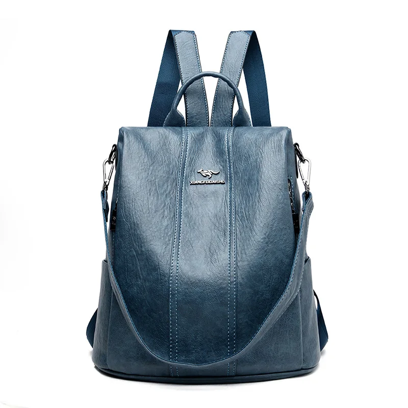 Женские Водонепроницаемые кожаные рюкзаки с защитой от кражи сумки для девочек