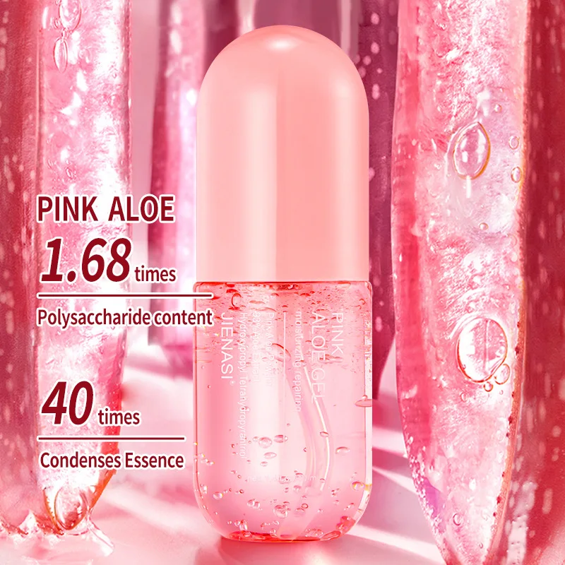 

Pink aloe vera gel moisturizing After-sun care Soothes acne marks aloe vera gel 100% Soothes sunburn skin care products