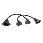 IEC320 C14 для C13 удлинитель, C14 с резьбовыми отверстиями и C13 короткий, 25 см в длину, H05VV-F 3G0.75mm