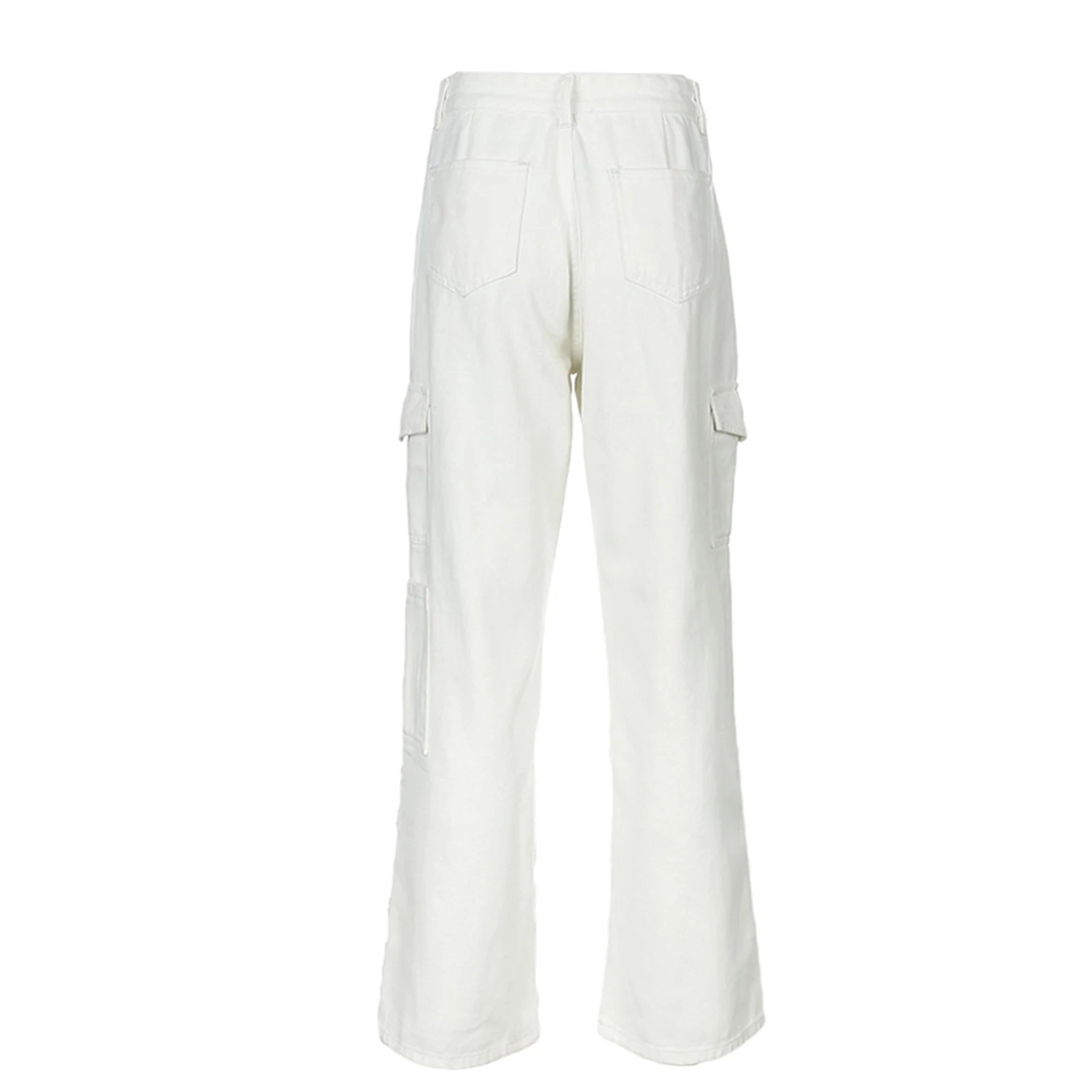

Women Solid Color Trousers Spring Autumn Adults Casual Style Straight Leg Pants High Waist Street Plus Size Cargo Pant