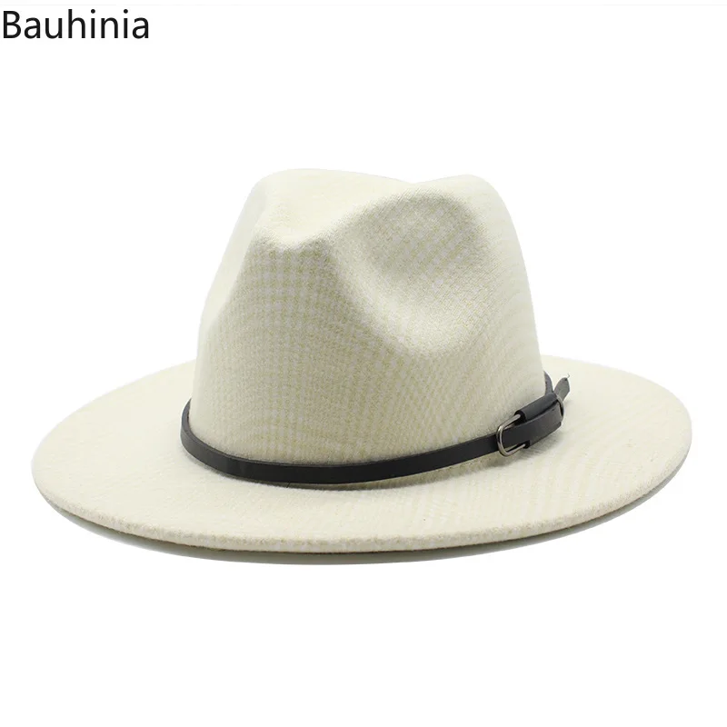 

Bauhinia Fashion Trilby Chapeau Feutre Elegant Church Hats Winter Wool Autumn Winter Classic Women Men Gangster Wide Brim Cap