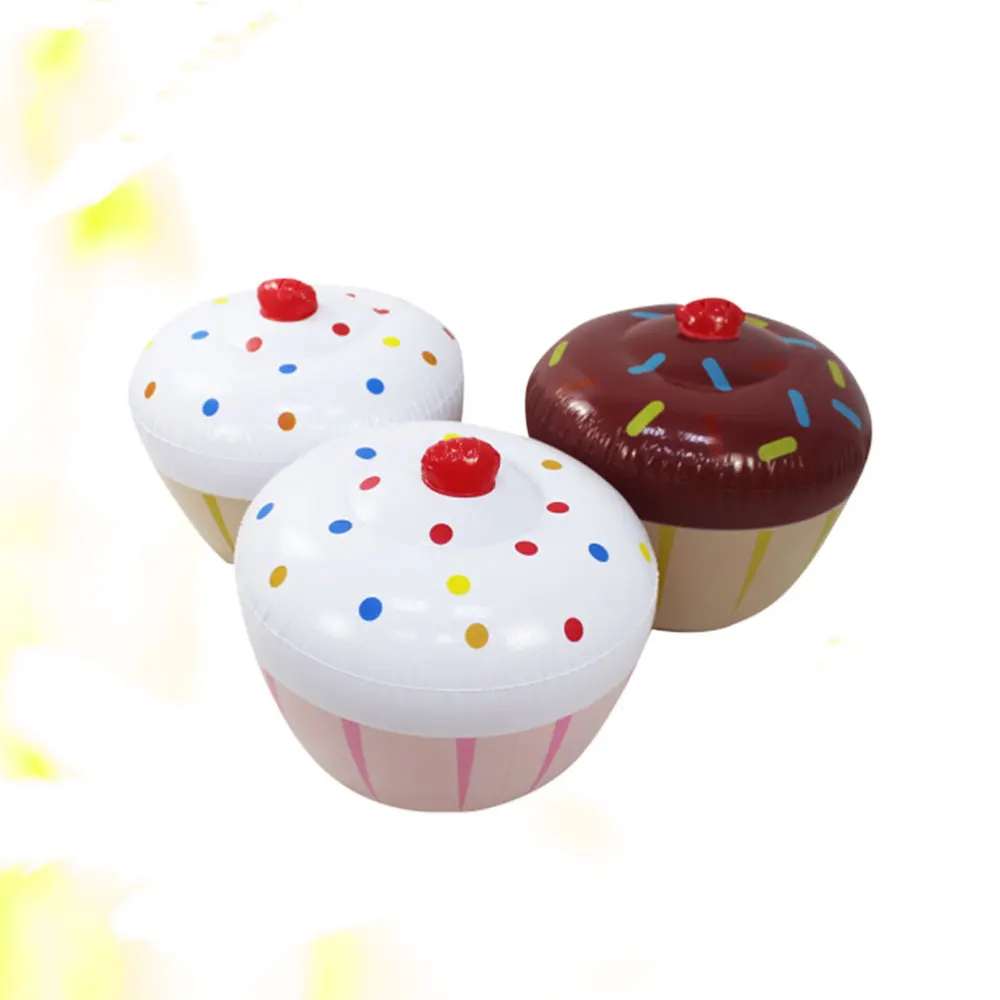 

3PCS Creative Inflatable Cake Balloon PVC Inflatable Dessert Decoration Children Party Supplies