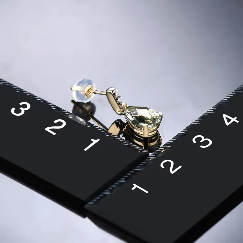 Серьги с натуральным зеленым аметистом (кварц) 2 68 карат серьги подвески из