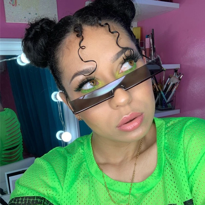 Прямоугольные винтажные прямоугольные солнцезащитные очки с цветными линзами