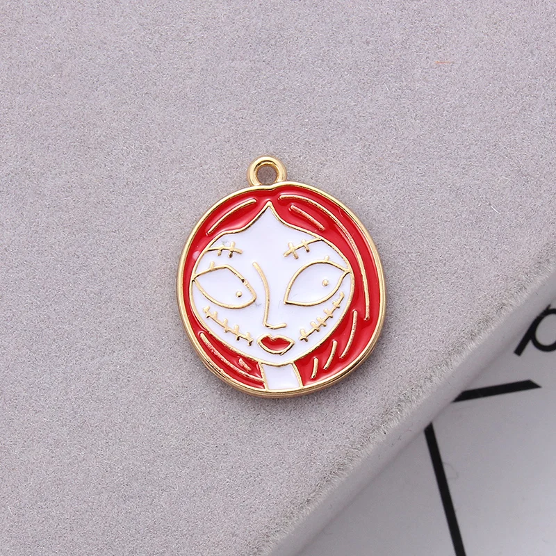 Style 13 10 шт. Эмаль мультфильм Хэллоуин Тыква паук призрак подвески для унисекс DIY ожерелье серьги брелок ювелирных изделий подарок - Окраска металла: Style 13