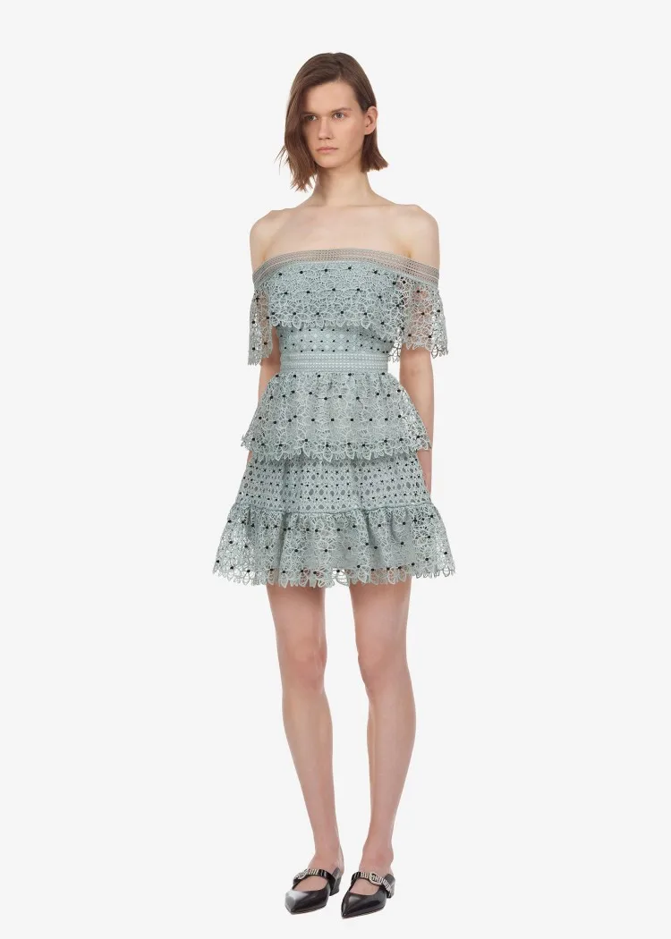 Дизайнерское платье для автопортретов 2019 летнее женское сексуальное кружевное с