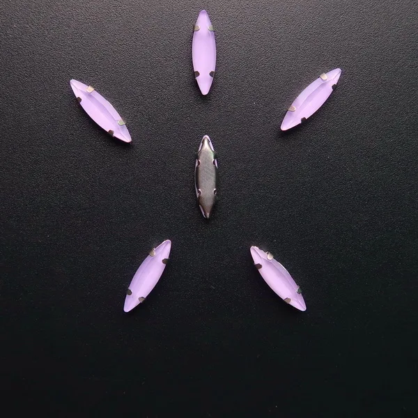 A17 Violet Серебряная цепь коготь настройки 50 шт./упак. 4*15 мм желейные конфеты стекло с украшением в виде кристаллов Наветт Маркиза Форма пришить стразы кристаллы одежды «сделай сам» - Цвет: A17 Violet