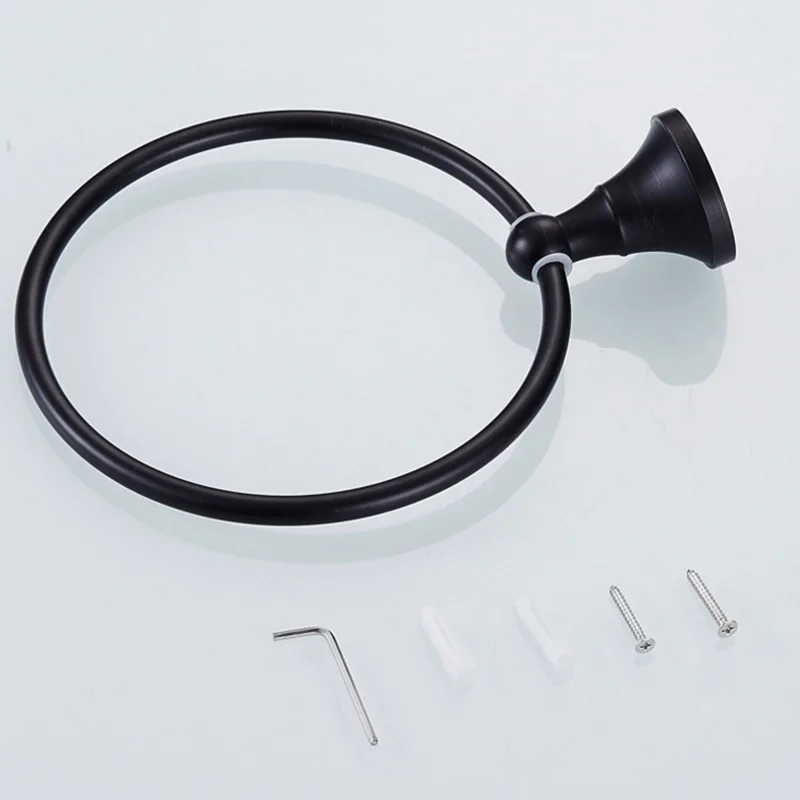 Черное полотенце кольцо старинная бронза Держатель для полотенец ванной комнаты