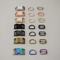 10 sets 25mm metal side release buckles d rings sliders for para cord dog cat collar buckles diy sewing accessories