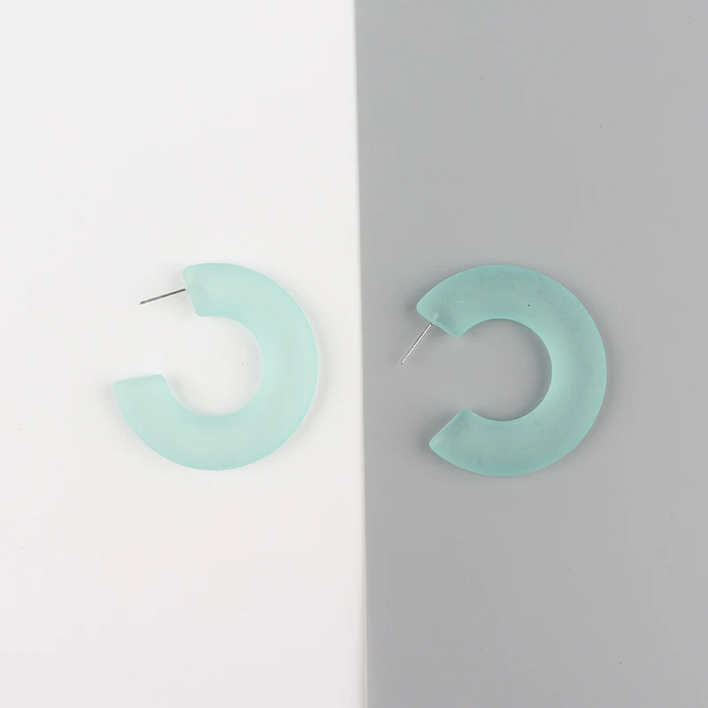 Акриловые серьги-кольца с лимоном и желтым люцитом летние цветного фруктового