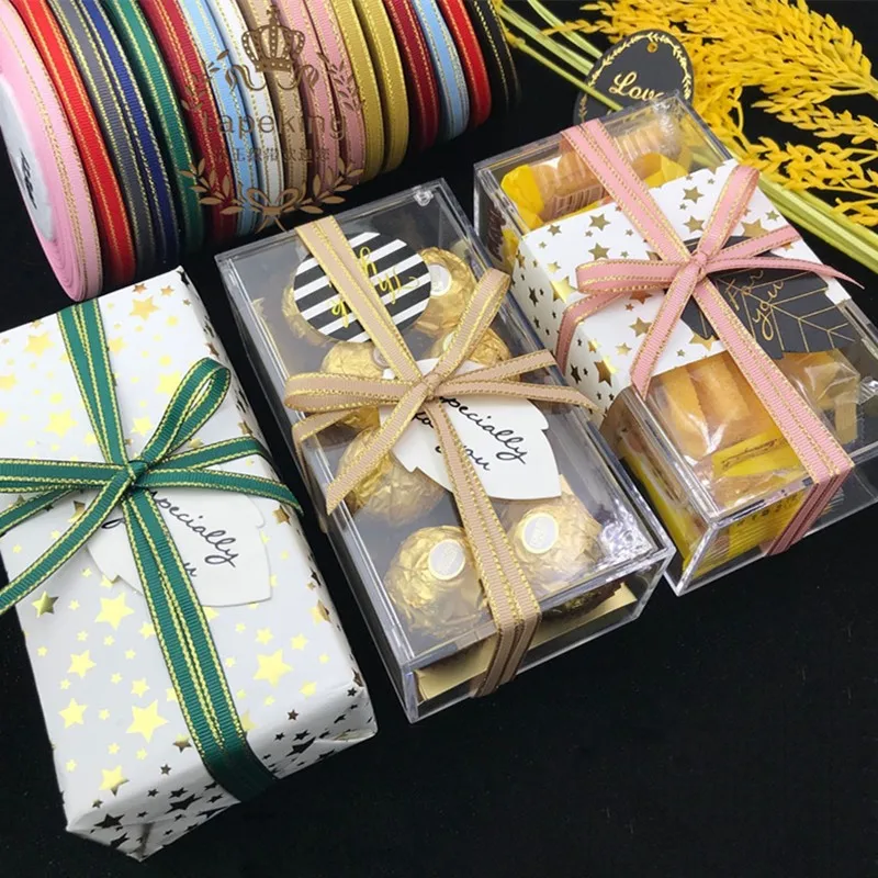 22 м/лот 6 мм широкая тонкая Двусторонняя Золотая Резьбовая лента рукоделие