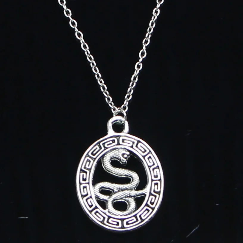 20 шт новинка модное ожерелье 34x25 мм змеиные тотемы серебряные подвески короткие