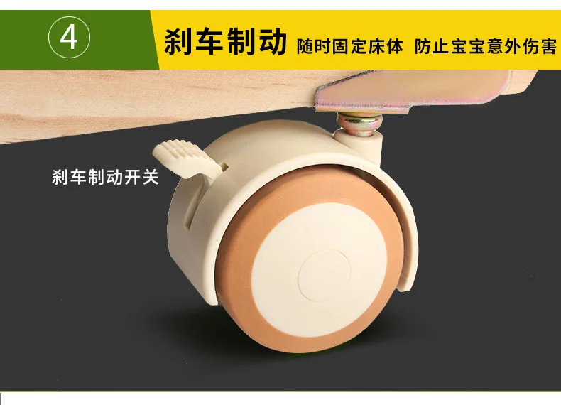 Игровая кровать складная регулируемая по высоте с роликами ремнем из массива