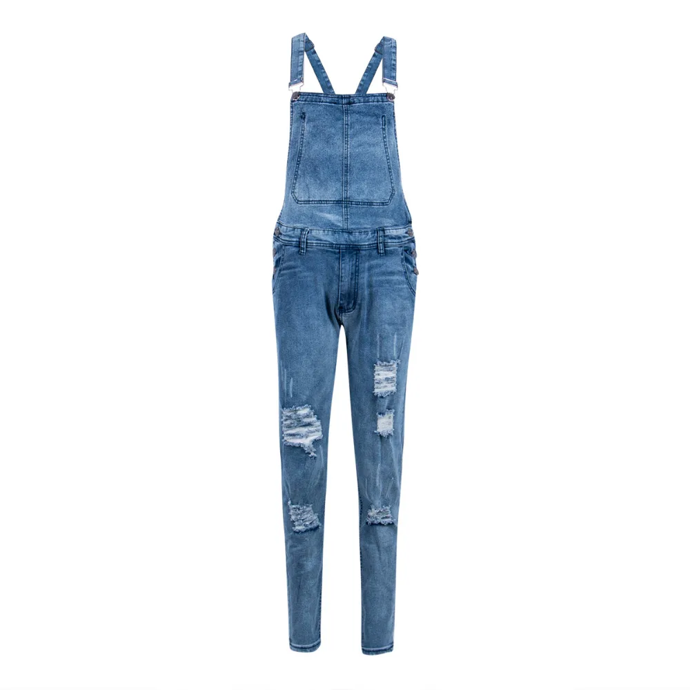 

Fashion Men Ripped Jeans Jumpsuits Hi Street Distressed Denim Bib Overalls For Man Suspender Pants Size S-XXXL