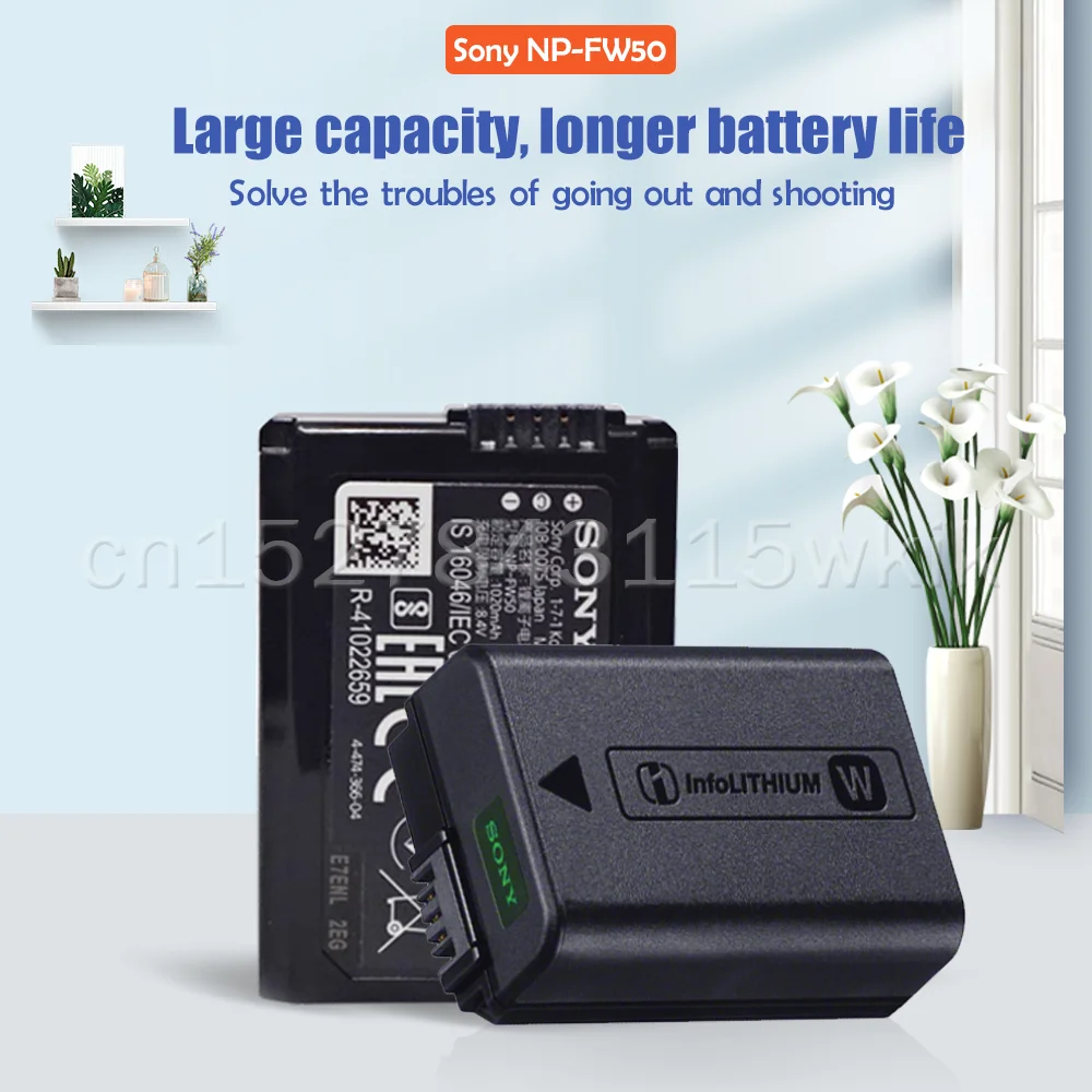 Sony 7.2V 1080mah NP-FW50 NP FW50 NPFW50 Camera Battery For Alpha a6500 a6300 a6000 a5000 a3000 NEX-7 NEX-5R NEX-F3 NEX-3D a7R |