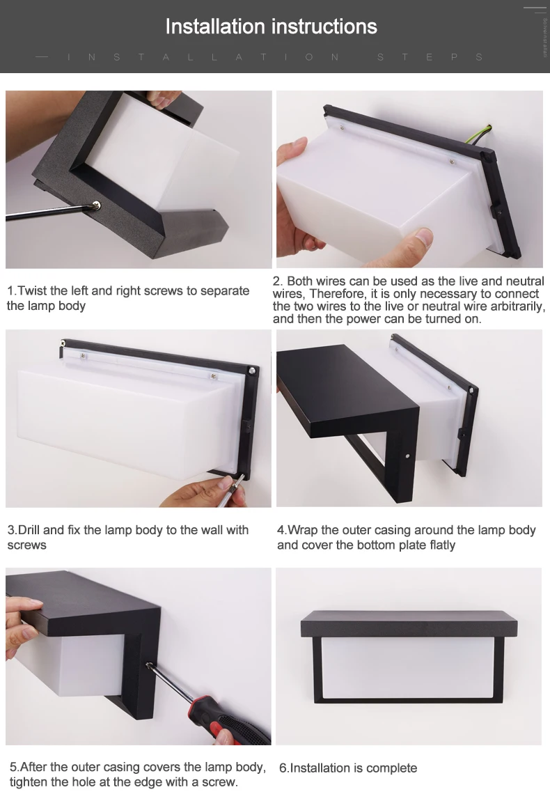 Настенный светильник светодиодный водонепроницаемый 18 Вт IP66|Уличные настенные