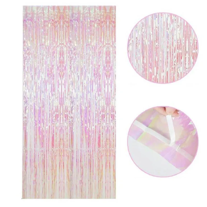 

1 Pcs Colorful Rain Silk Door Curtain Tassel Rain Silk Curtain Wedding Party Birthday Window Background Wall Decoration Supplies