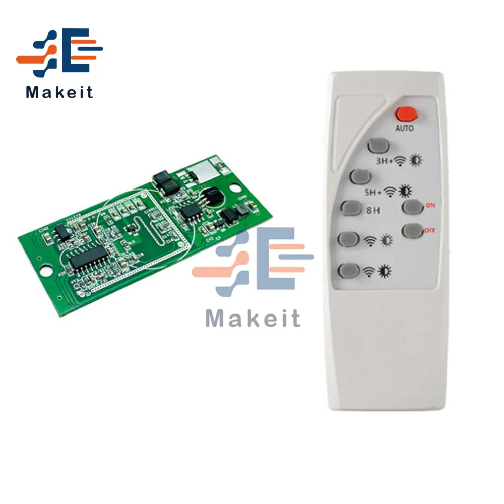 3.7V 7.4V Microwave Radar Human Body Induction Solar Controller Light Circuit Board Adjustable Sensor Module with Remote Control