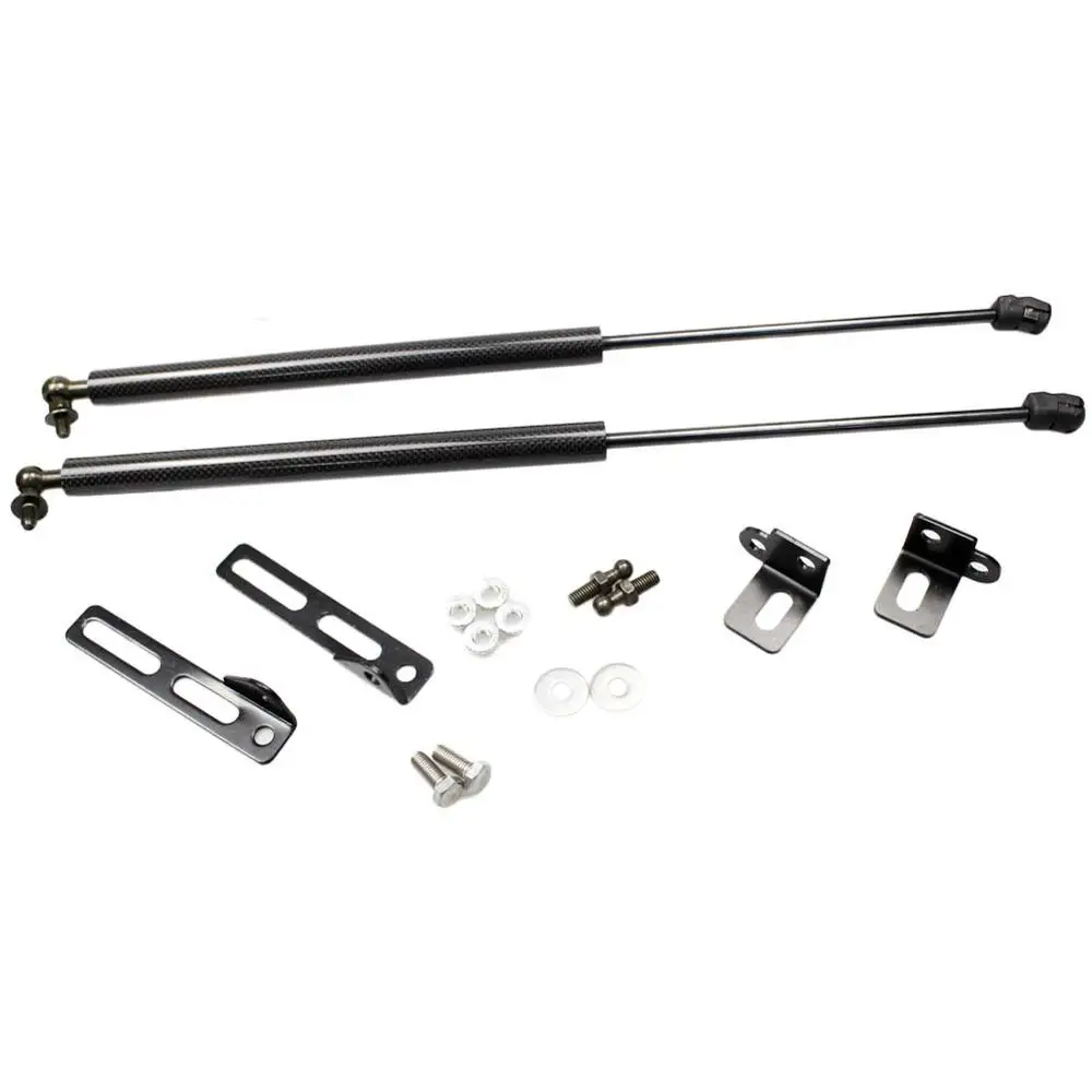 black carbon fiber Передний капот газовые стойки подъемная поддержка для Toyota Corolla E120/E130 широкий 2004- Амортизатор углеродное волокно черный - Цвет: black carbon fiber