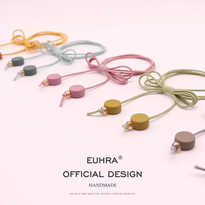 EUHRA, 5 цветов, Кристальные бусины, круглые, очаровательные, эластичные, с кисточками, конский хвост для женщин, лента для волос, для детей, эластичная резинка