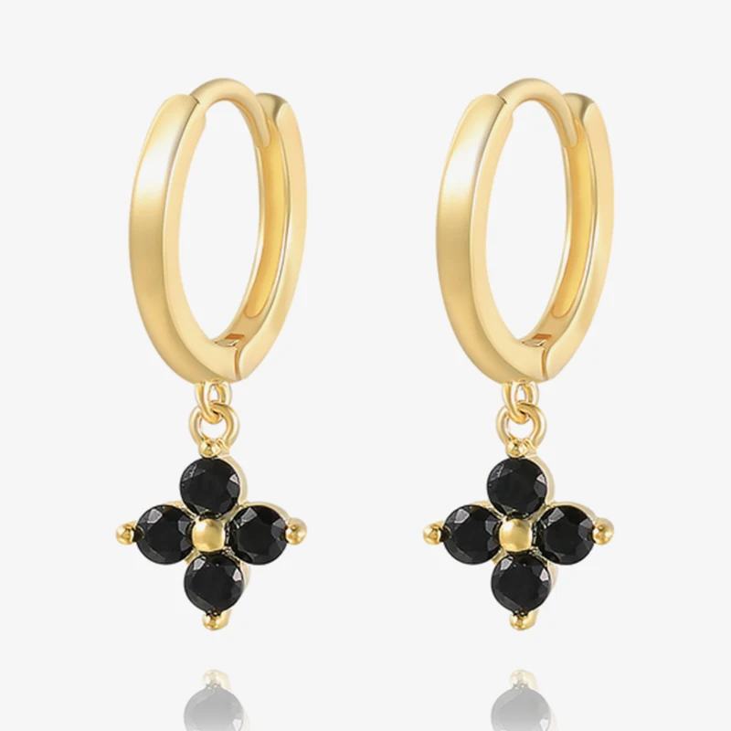 

Vintage Black Zircon Earrings For Women 925 Sterling Silver Water Drop Hanging Earrings Charm Piercing Jewelry Aretes Pendientes