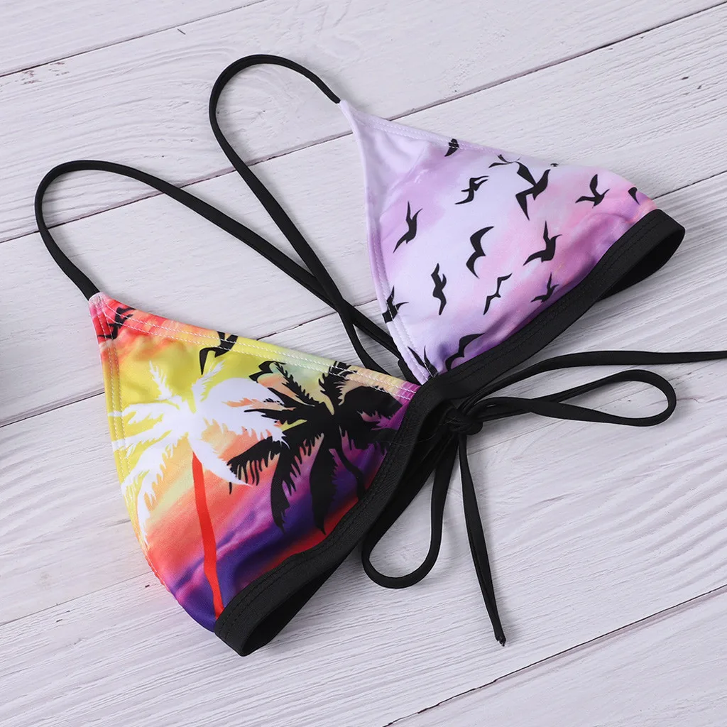Sexy Letter Print Bikini 2020 Bandage Swimwear Women High Waist Mujer Swimsuit Bathing Suit Monokini Mayo Biqini 4# | Женская одежда