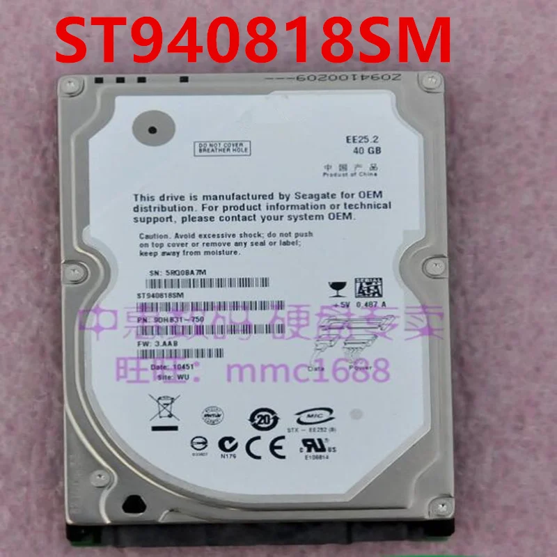 Almost New Original HDD For Seagate 40GB 2.5