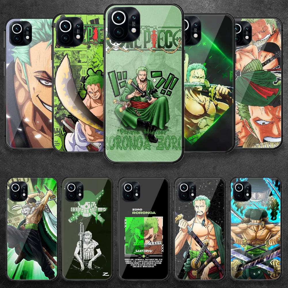 

One Piece Zoros Anime Tempered Glass Phone Case Cover For Xiaomi Mi Poco A F X 2 3 8 9 10 11 T Pro Lite Ultra Max Nfc Painting