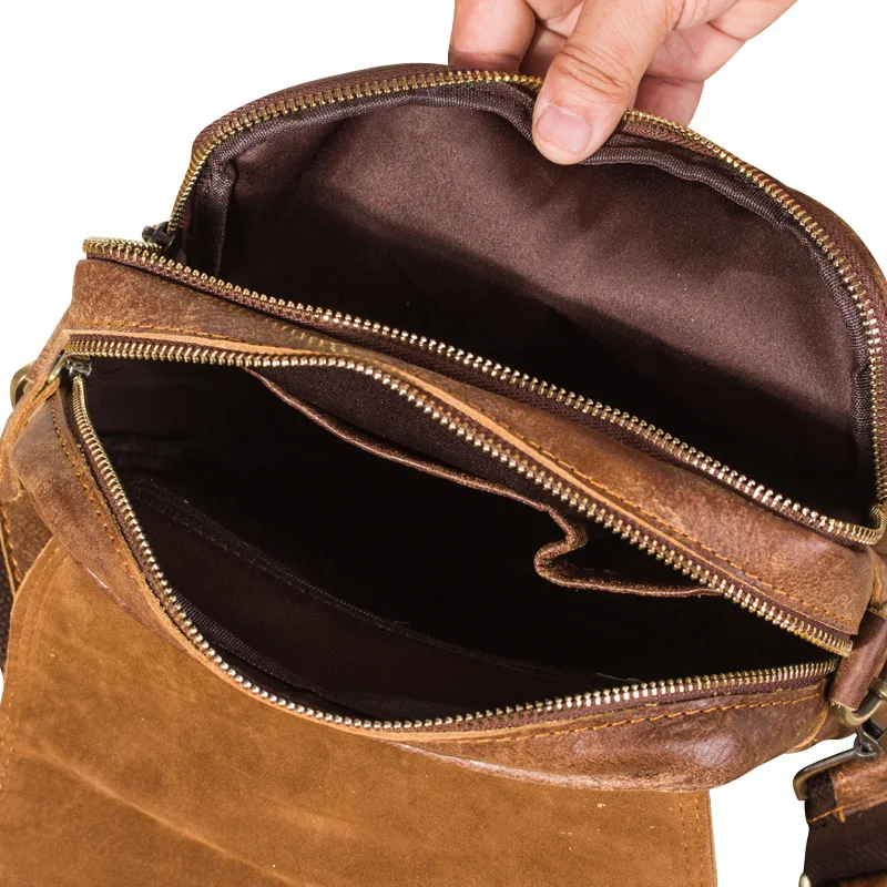 Сумка-мессенджер из натуральной воловьей кожи в стиле ретро | Багаж и сумки