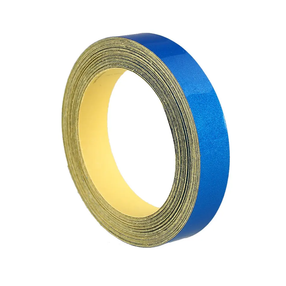 Blue 5 м* 1 см автомобиля DIY светоотражающая лента стикер полоса украшения ПВХ мотоцикл автомобиль самоклеющиеся Водонепроницаемый светящиеся полосы 5 цветов - Цвет: Blue
