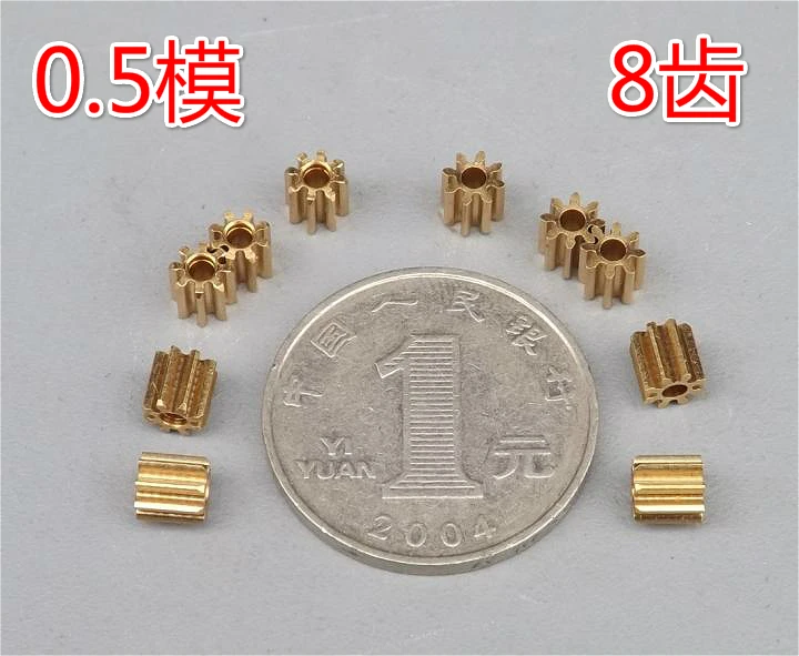 Micro Mini Metal Copper Gears 8T 0.5 Modulus Aperture 2mm Motor shaft copper teeth | Обустройство дома