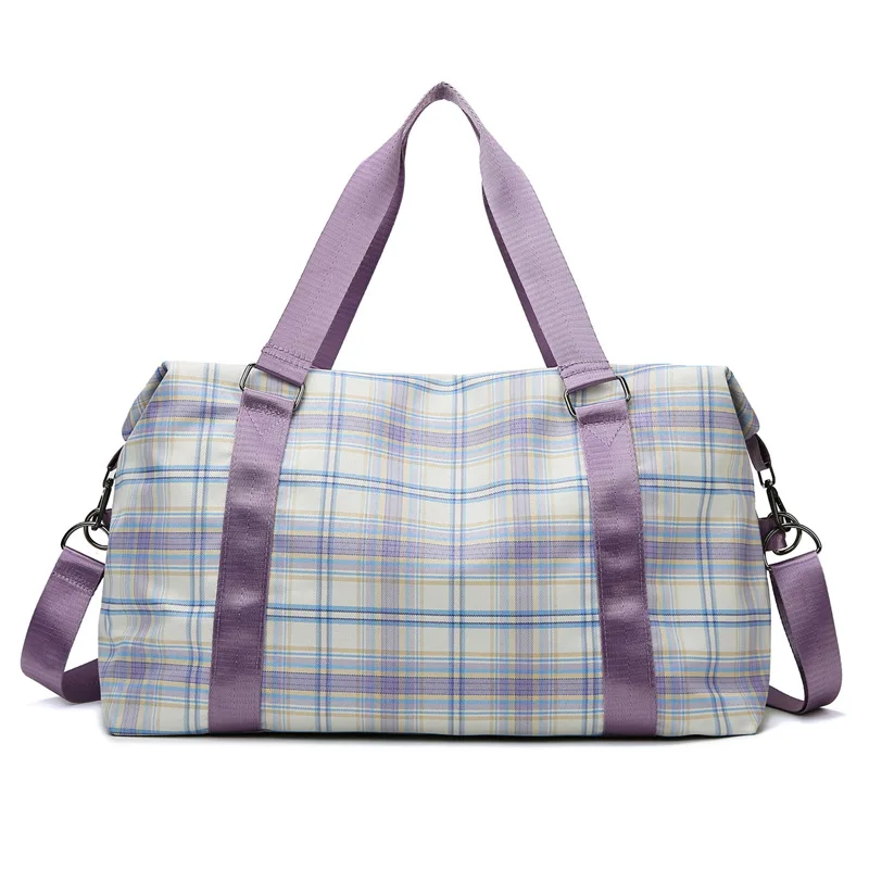 

Casual Travel Bag Women Plaid Print Tote Bag Handbag Weekend Bag Crossbody Bags Overnight Bag Duffel Bag Luggage Fitness Gym Bag
