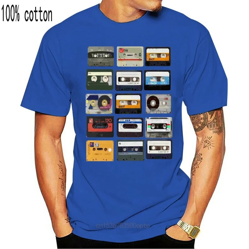 

New Cassettes Retro Old Skool 80's Classic Funny Mens Regular Fit Cotton Tops Tee T Shirt Funny O Neck Tops T-Shirt
