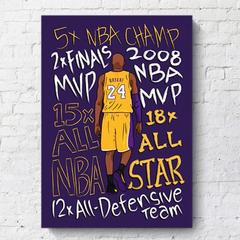 Kobe Bryant баскетбол искусство холст постеры принты домашний декор стены живопись