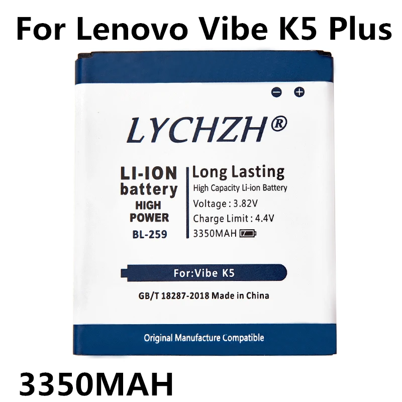 Оригинальный аккумулятор BL259 3350 мАч для Lenovo vibe k5 plus K32C30 K32C36 Lemon 3 3S Vibe K5 A6020a40 A6020 A40 A