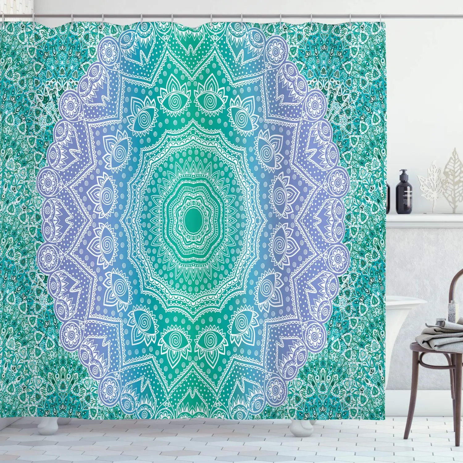 Этническая занавеска для душа традиционная мистическая Восточная Мандала Yantra