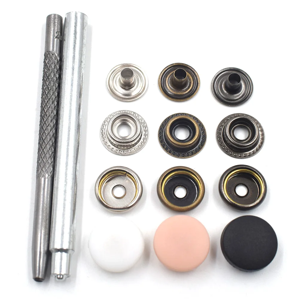 20 наборов кнопок с 2 ручными инструментами застежка молоток палочки дырокол