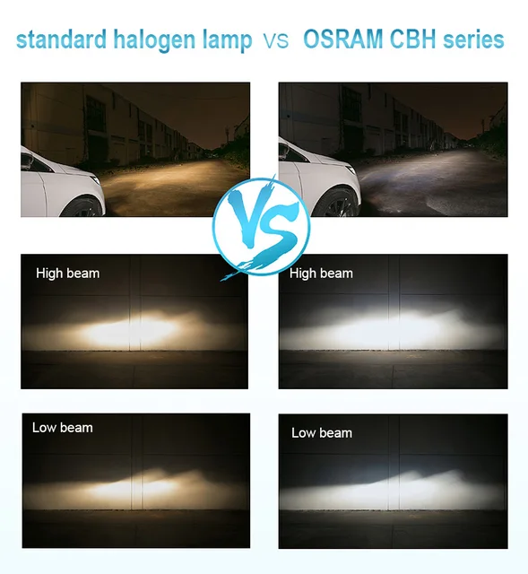 OSRAM H7 H4 H3 H1 24V Truck X 4000K High-Power 100W/130W Brightening And  Whitening Halogen Lamp Headlights (Pair)