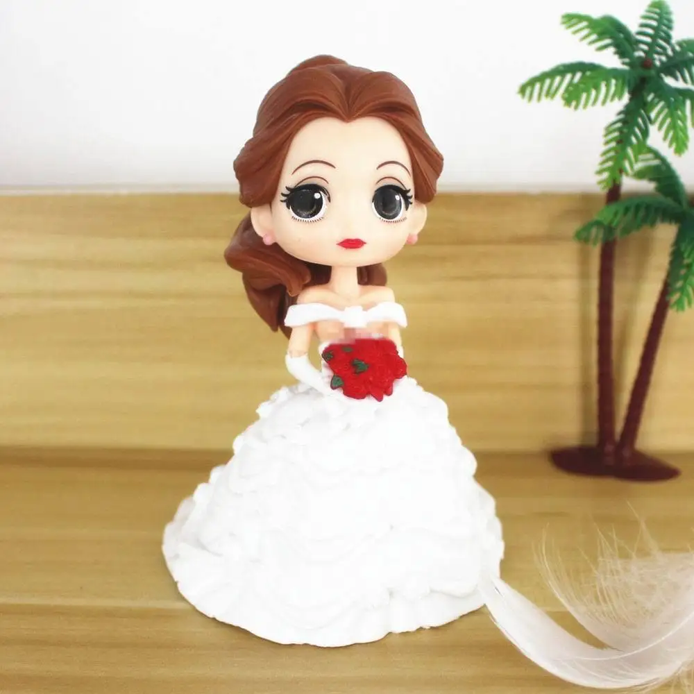 15cm Q Posket Belle Figures Toy Beauty And The Beast Belle Wedding With Flowers Model Dolls Gifts For Girls Best Gift images - 6