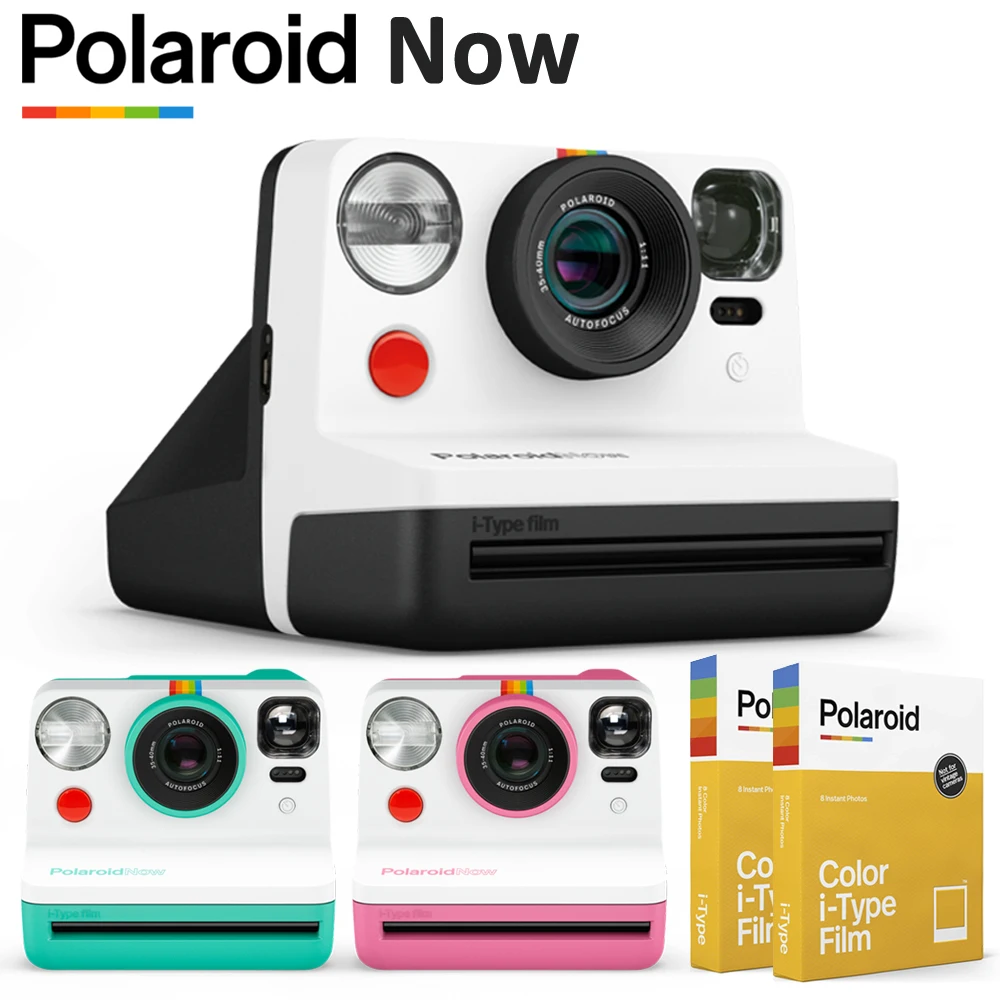 

5 Colors Polaroid Now i‑Type Instant Camera Black & White / Mint / Pink / Blue + 2 Pack Color i-Type Film