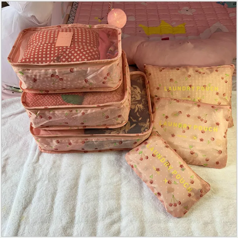Travel Packing Cubes 6pcs/set Fashion Waterproof Large Capacity Clothing Sorting Organize Bag Moving Luggage Packing Bags