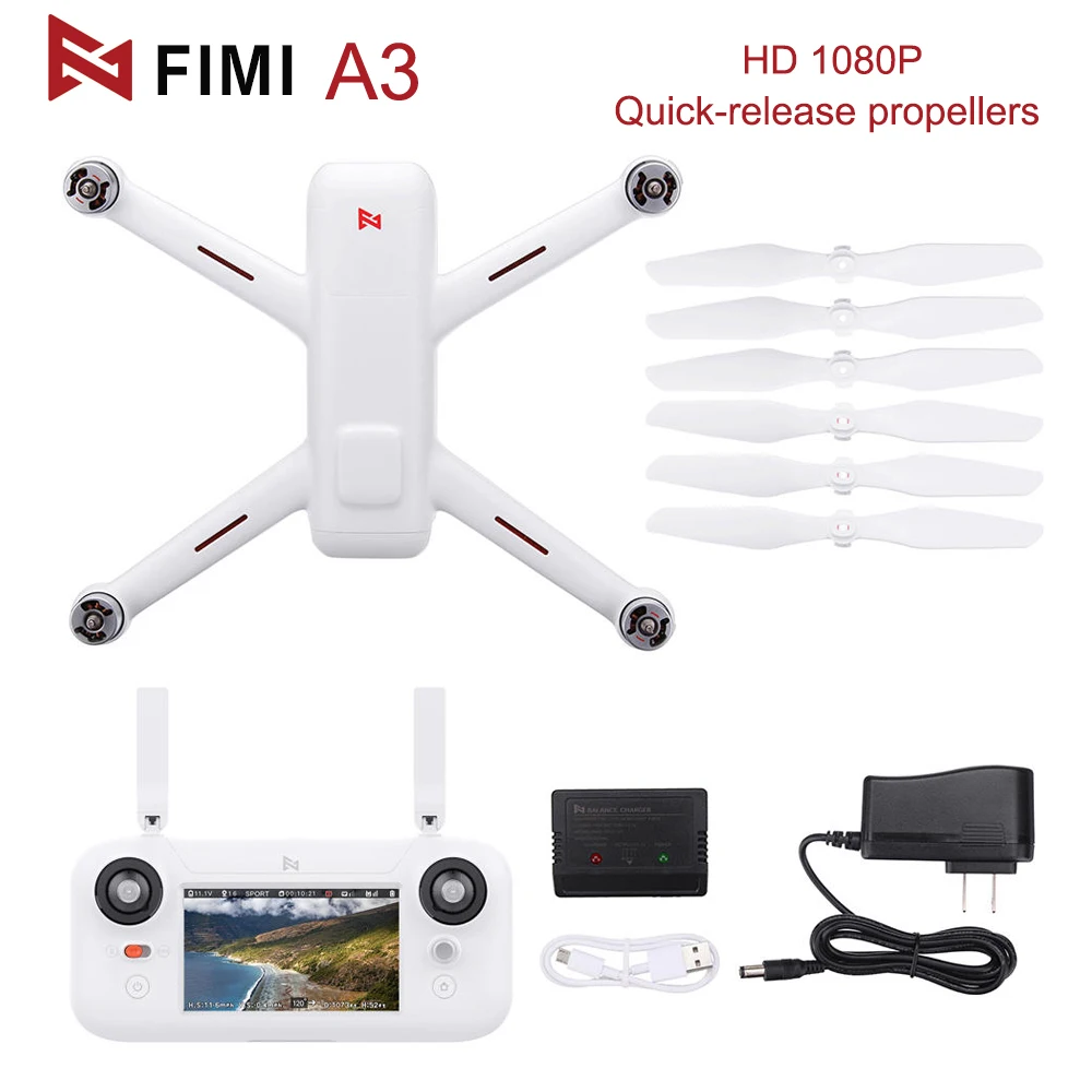 Original FIMI A3 Camera Drone 5.8G GPS A3 Drone 1KM FPV HD 1080P Camera RC Quadcopter drone accessory kit 25 Mins 2axis Gimbal