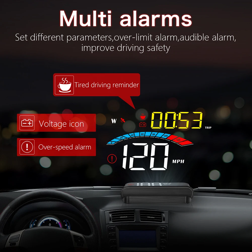 

Car Hud Head Up Display Overspeed Alarm projection Glass Car Speedometer Computer for Universal Auto car electronics accessories