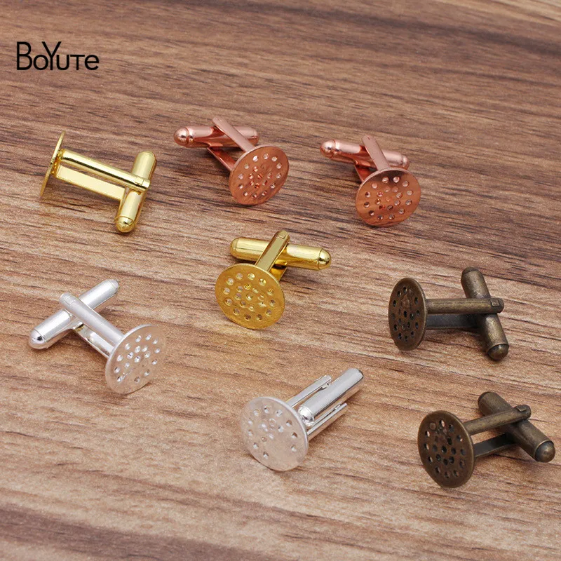 

BoYuTe (20 Pieces/Lot) Metal Brass 12MM French Cufflinks Base Diy Hand Made Cufflinks Jewelry Accessories