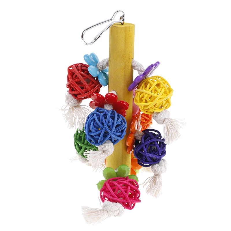 1 шт. мяч попугай птица жевательная игрушка клетка преображение натуральная